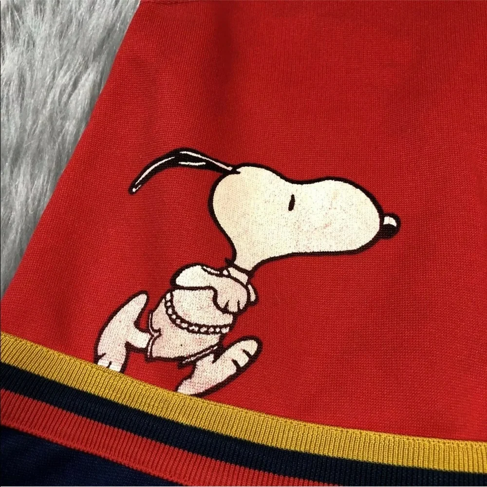 Vintage Snoopy Red Navy Blue Polyester Dress